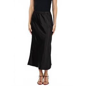 NEW J. SOCIETY satin long skirt in black